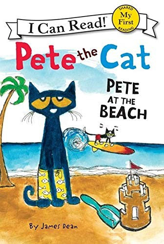 pete-the-cat-pete-at-the-beach-by-james-dean-(paperback) cover image